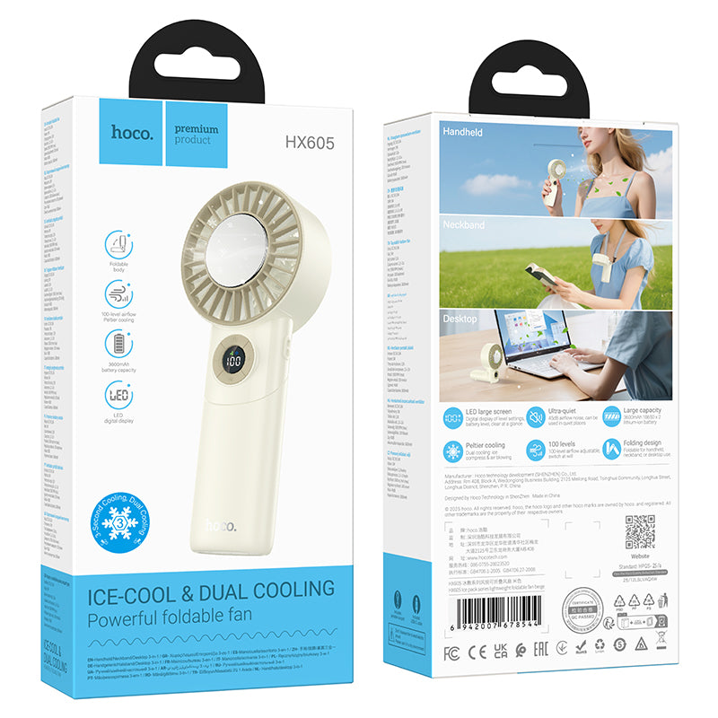 Hoco. HX605 Ventilador Plegable con Placa de Refrigeración