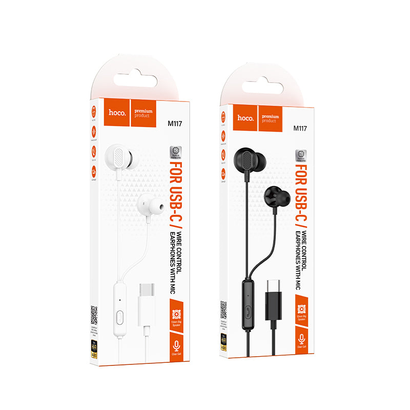 Hoco. M117 Auriculares Type-C con Cable y Micrófono