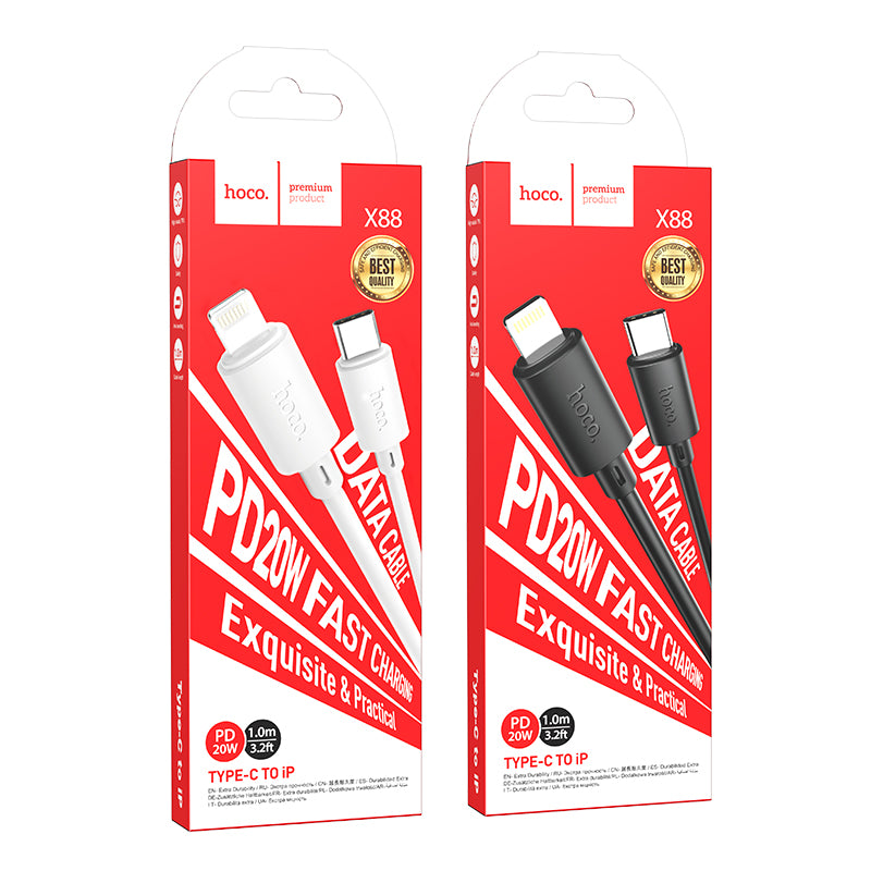 Hoco. X88 Cable De Carga Type-C De Tela a Lightning (IP)