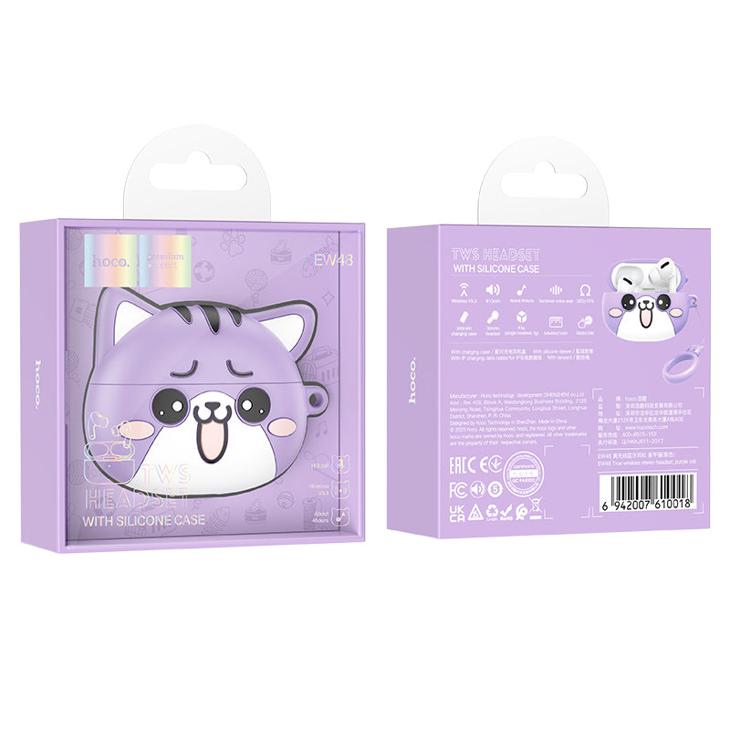 Hoco. EW48 Auriculares Inalámbricos Con Funda De Gato Sonriente