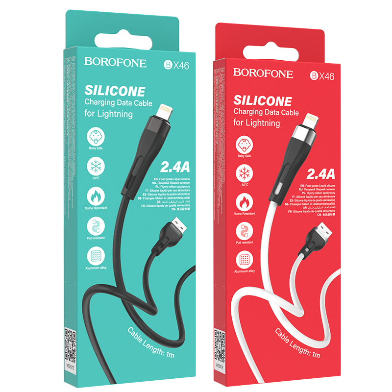 BOROFONE BX46 Cable Silicona Lightning (iPhone) 2.4A