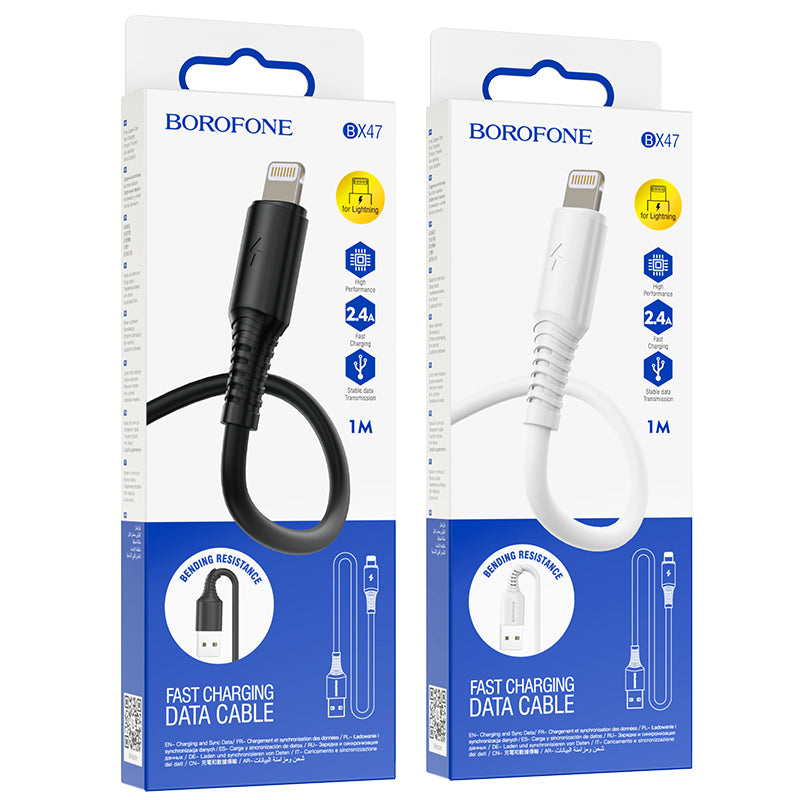BOROFONE BX47 Cable Silicona Lightning (iPhone) 2.4A
