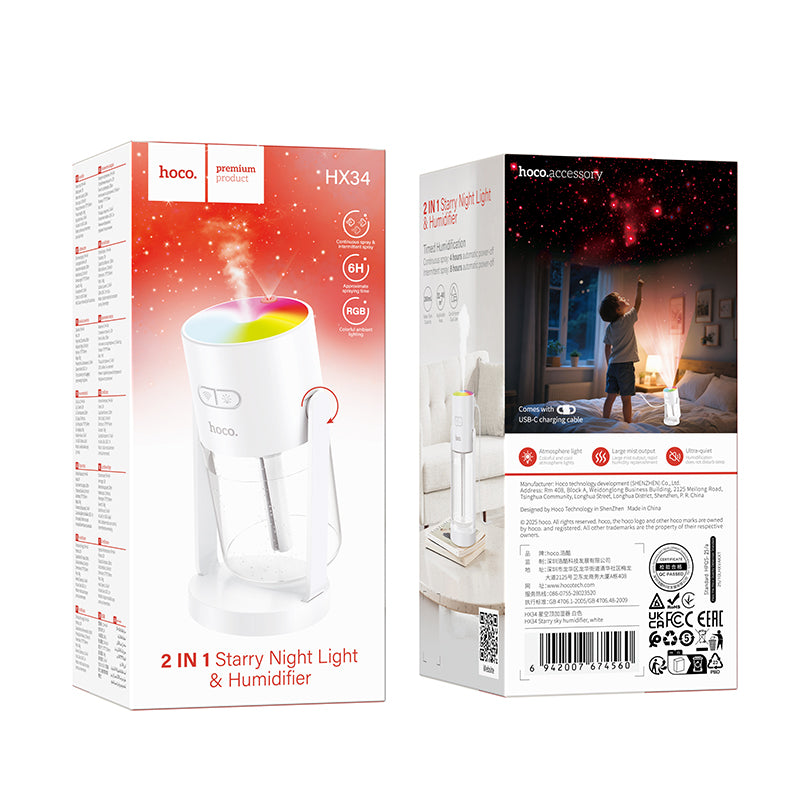 Hoco. HX34 Humidificador Starry Sky Top 280 ml