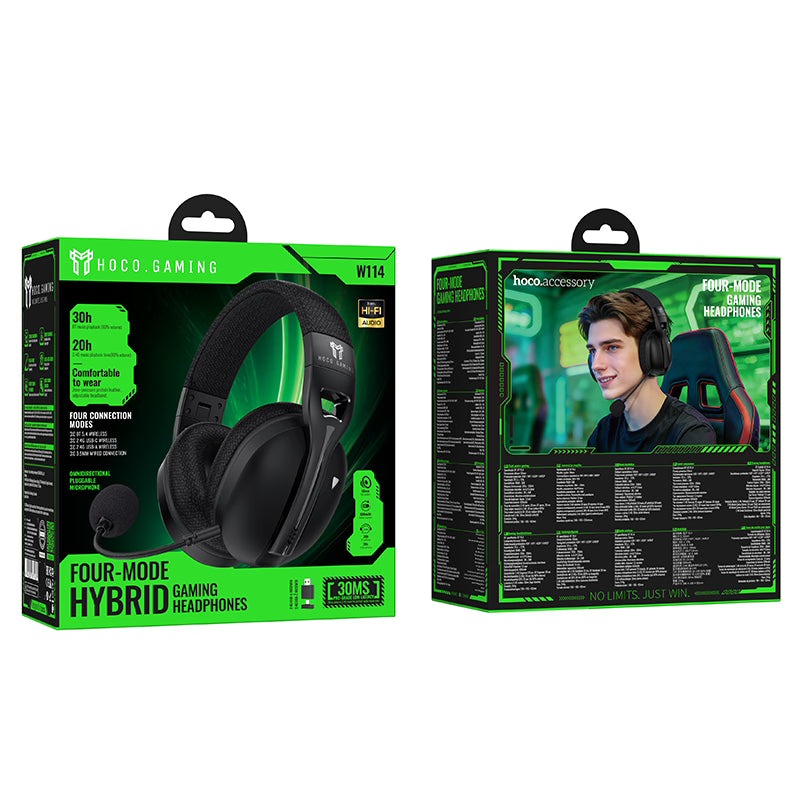 Hoco. W114 Auriculares Gaming Bluetooth 5.4 con 4 Modos