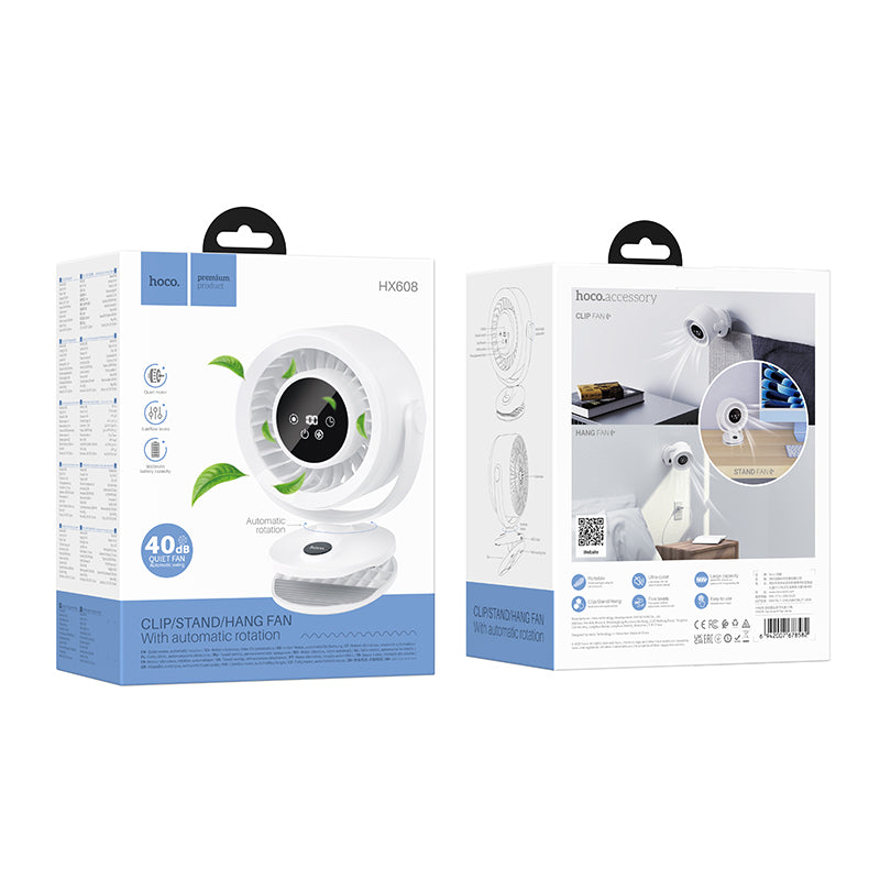 Hoco. HX608 Ventilador de Pinza Automático con Oscilación