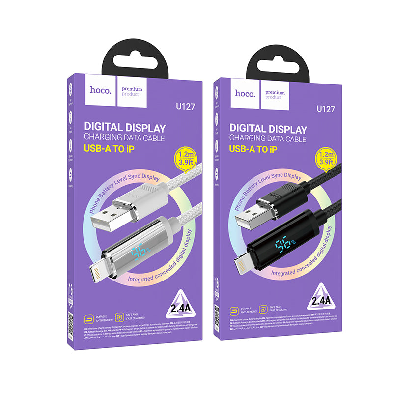 Hoco. U127 Cable USB A iPhone 2.4A Con Pantalla Digital