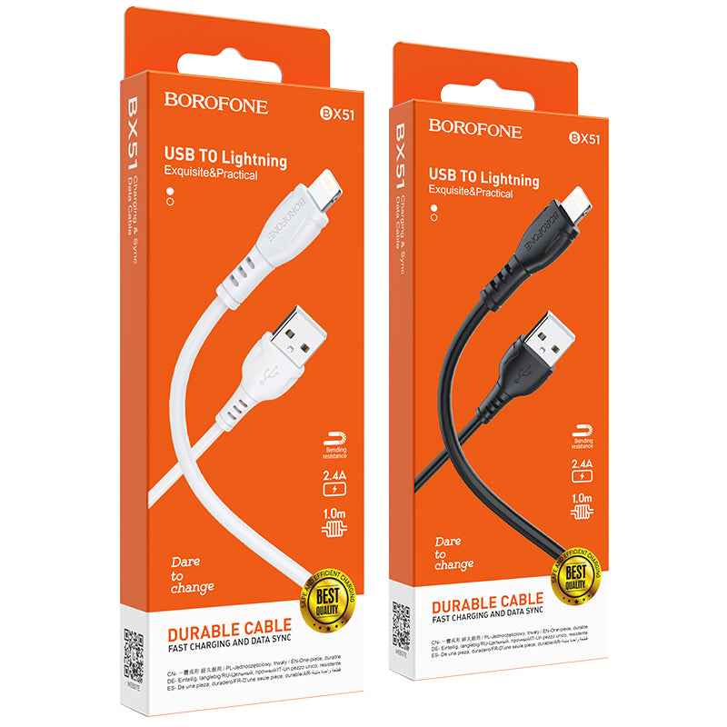 BOROFONE BX51 Cable Duradero Lightning (iPhone) 2.4A