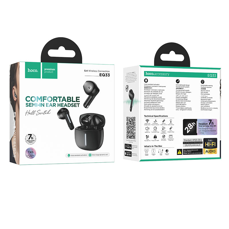 Hoco. EQ33 Auriculares TWS Bluetooth – 7 h + App