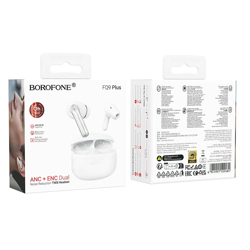 Borofone. FQ9 Plus – Auriculares TWS Bluetooth ANC + ENC (6 h)