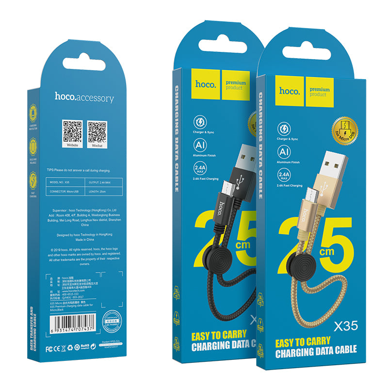Hoco. X35 Cable De Carga Premium MicroUSB De 0.25M