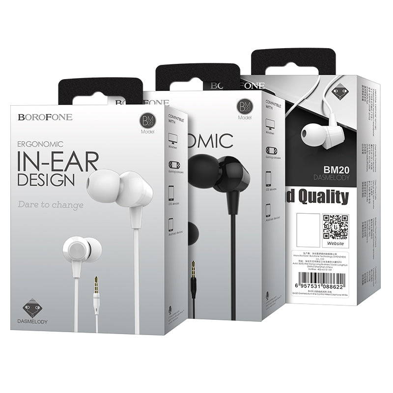 BOROFONE BM20 Auricular Con Cable De Control De Control De DasMelody