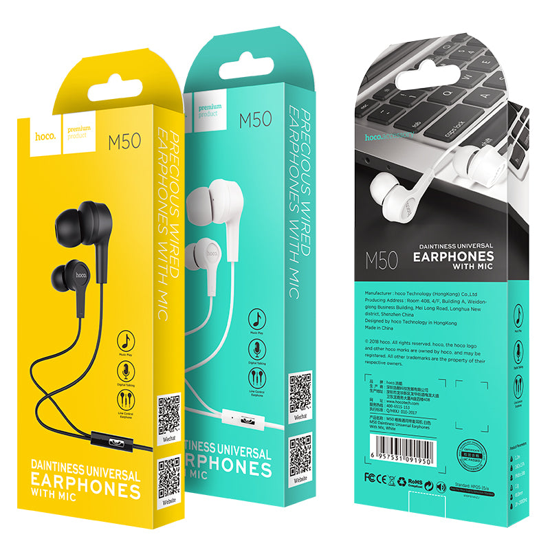 Hoco. M50 Daintiness Auriculares Universales Con Micrófono