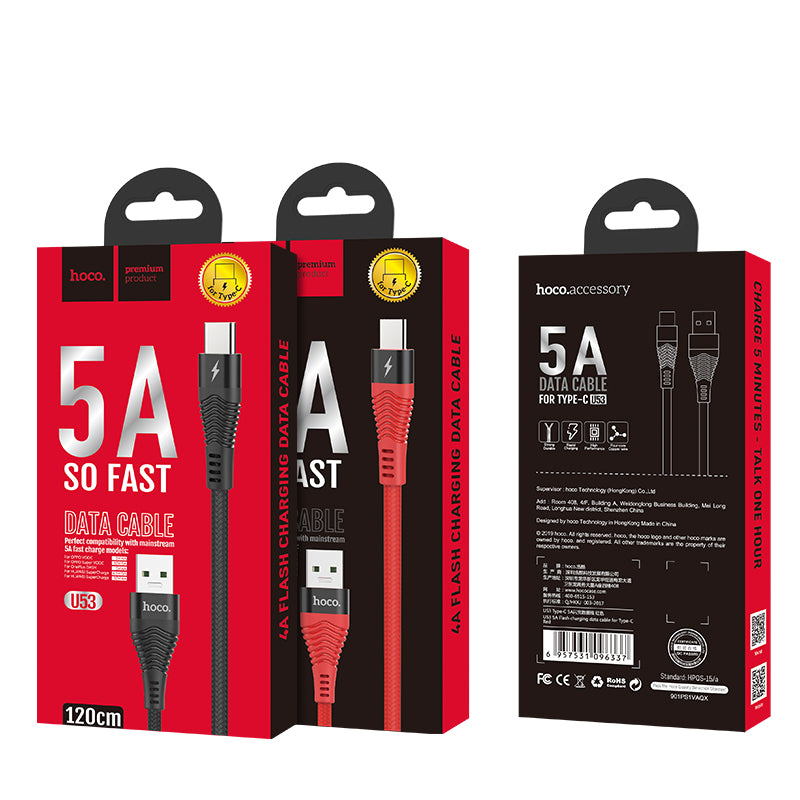 Hoco. U53 5A Cable De Carga Flash Para Type-C