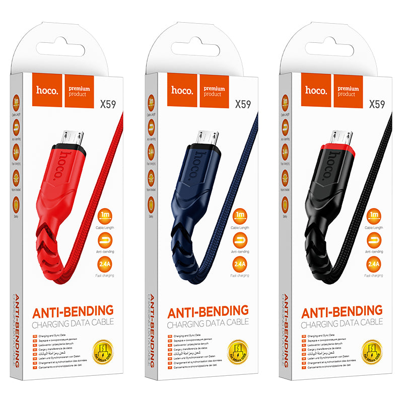 Hoco. X59 Cable De Carga Para MicroUSB De Tela