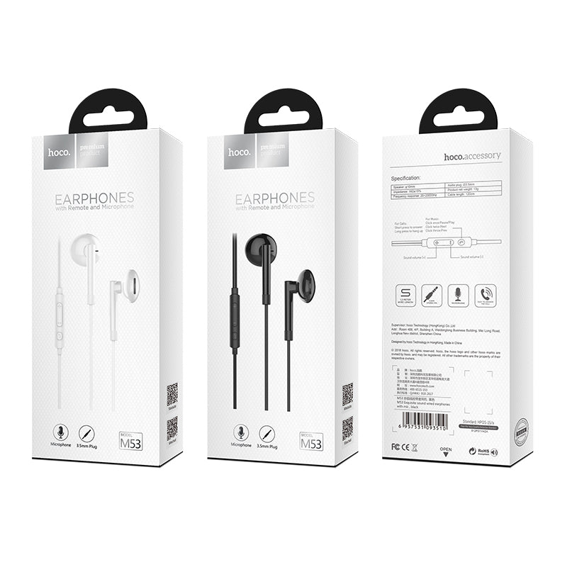 Hoco. M53 Auriculares Con Cableado De Sonido Exquisito Con Micrófono