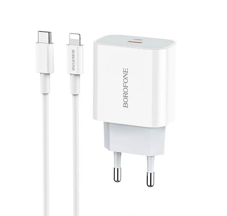 BOROFONE BA38A Cargador Con Cable Type C A Lightning Plus Speedy PD20W
