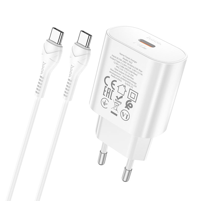 Hoco. N22 Cargadores PD25W Con Cable Tipo-C A Tipo-C