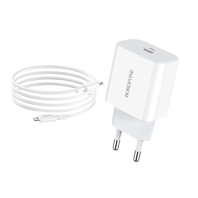 BOROFONE BA38A Cargador Con Cable Type C A Lightning Plus Speedy PD20W