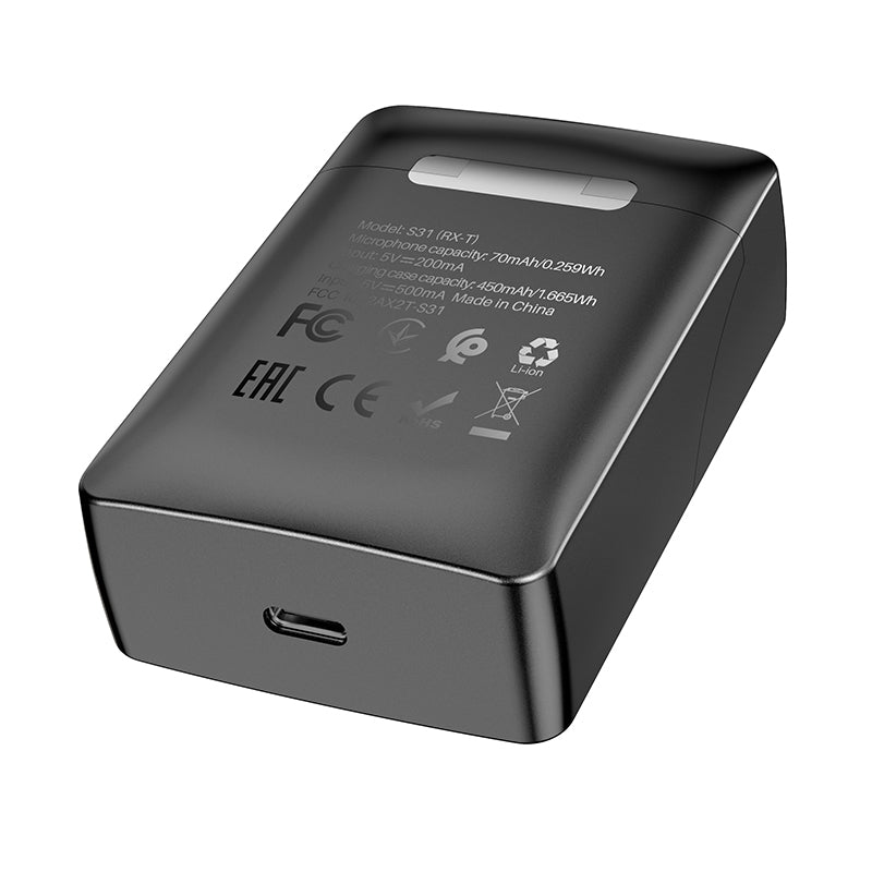 Hoco. S31 Micrófono Inalámbrico Stream + Receptor Para Tipo-C