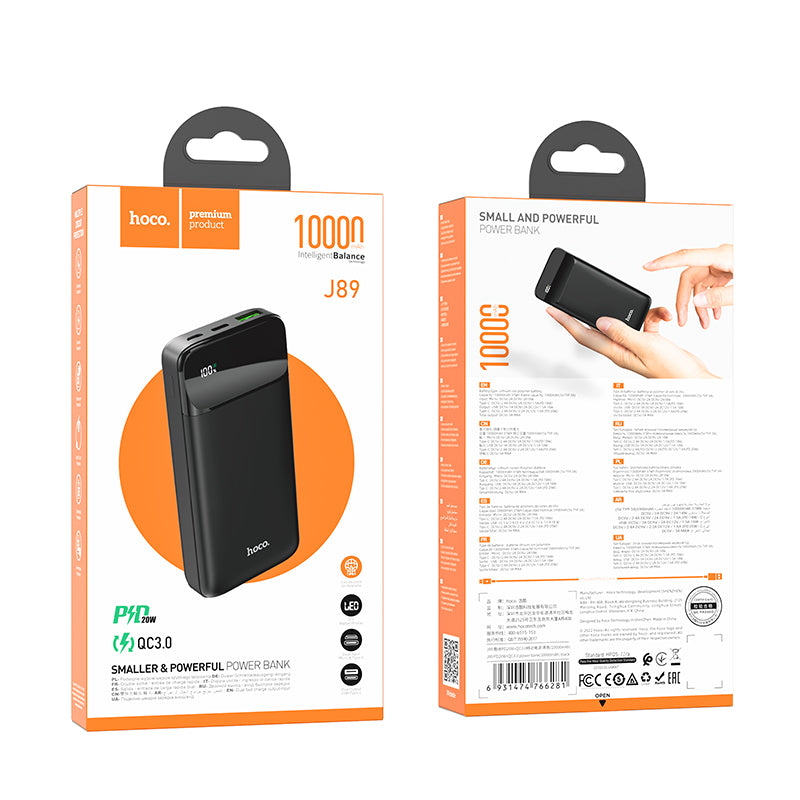 Hoco. J89 Cargador Portátil PD20W+QC3.0 (10000mAh)