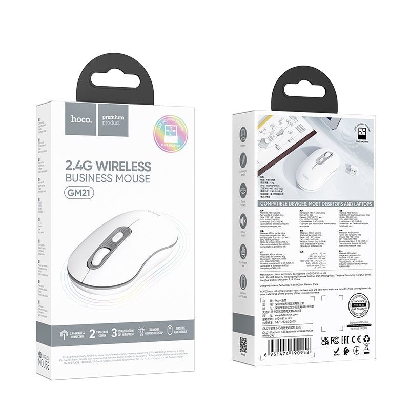 Hoco. GM21 Ratón Inalámbrico 2.4G con USB y DPI Ajustable