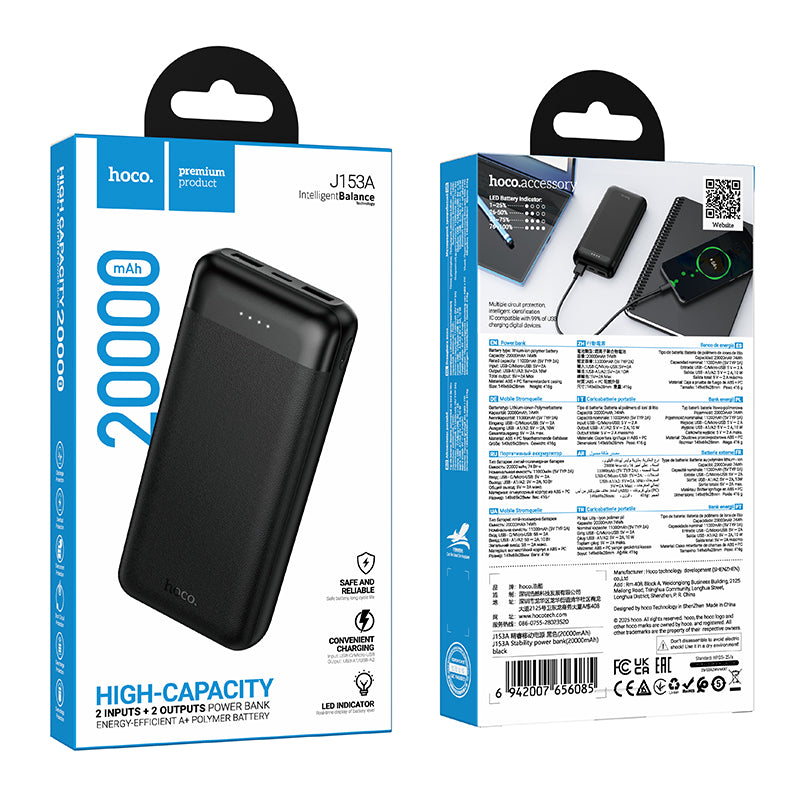 Hoco. J153A Power Bank 20 000 mAh – Batería portátil alta capacidad