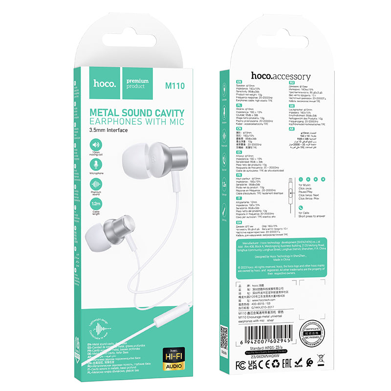 Hoco. M110 Auriculares Con Cable De Entrada Jack