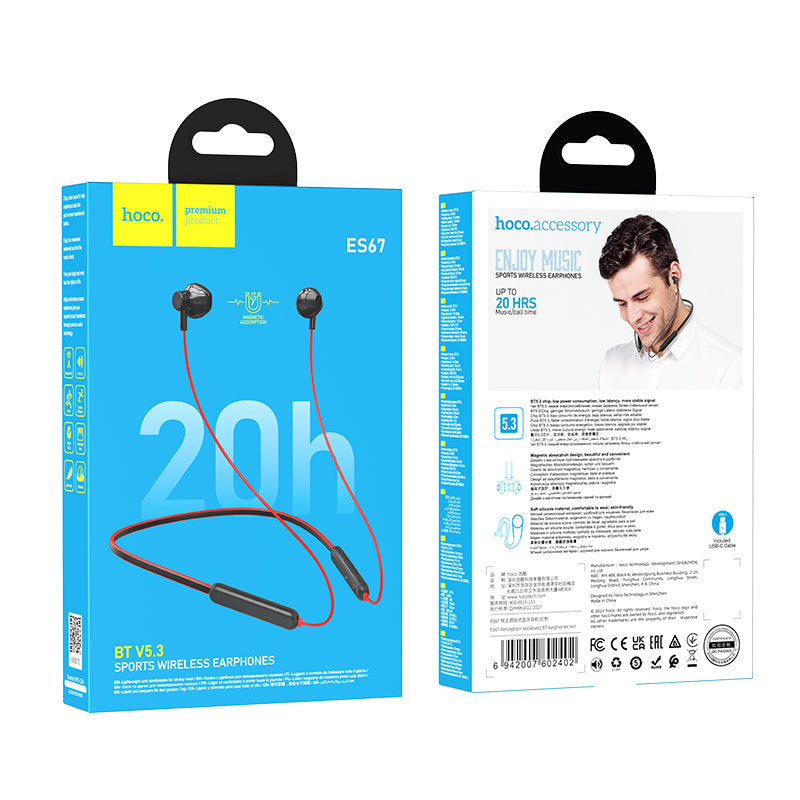 Hoco. ES67 Auriculares Bluetooth Deportivos 20h