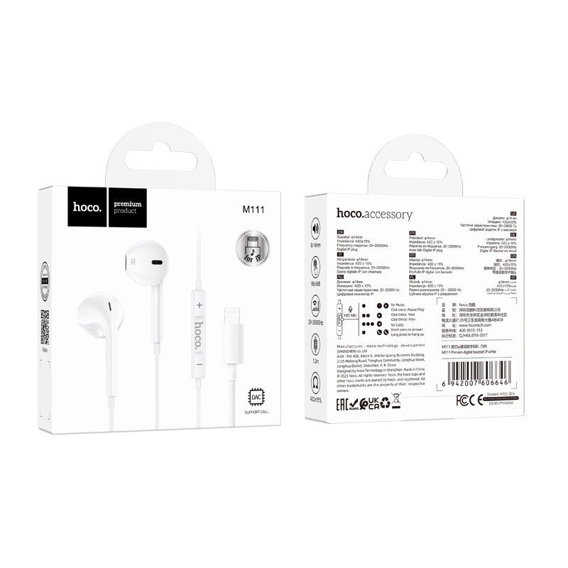 Hoco. M111 Auriculares Digital Con Entrada iPhone