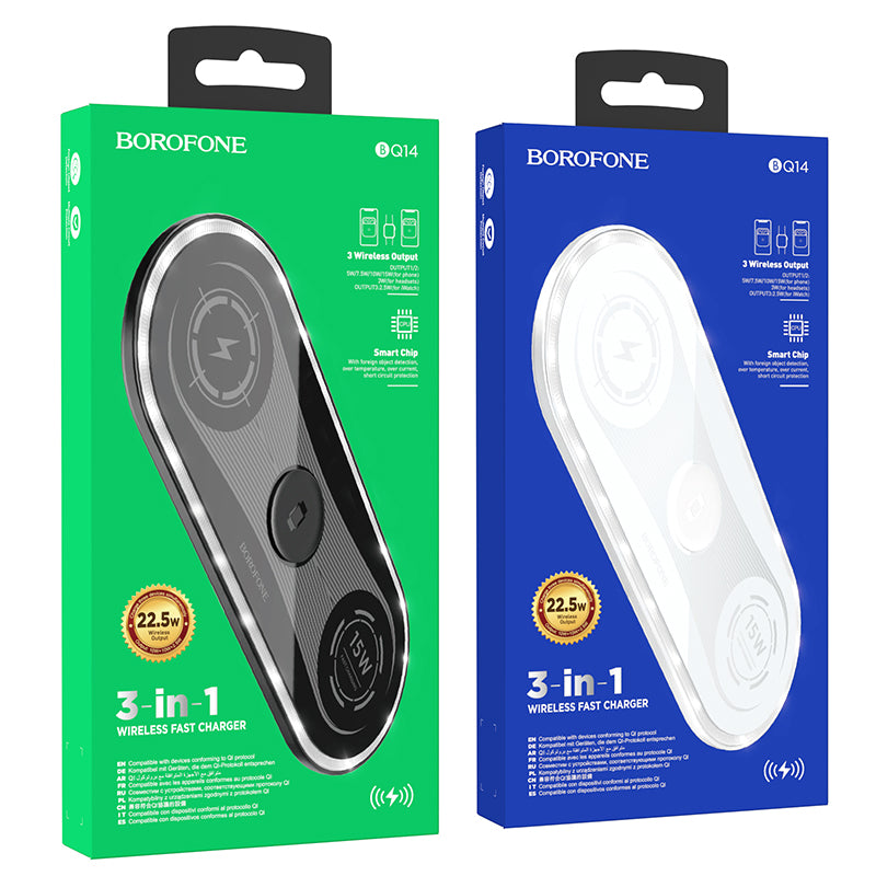 BOROFONE BQ14 Cargador Inalámbrico 3 En 1 De Carga Rápida 22.5W