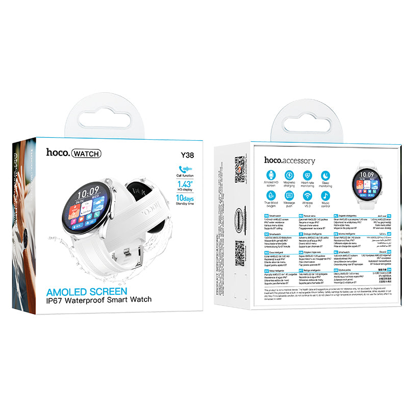 Hoco. Y38 AMOLED Reloj Deportivo Inteligente – Llamadas + IP67