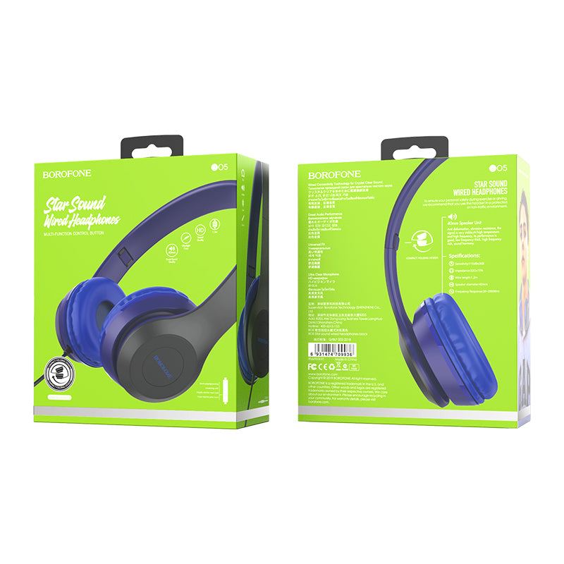 BOROFONE BO5 Auriculares Con Cable Con Sonido Estrella