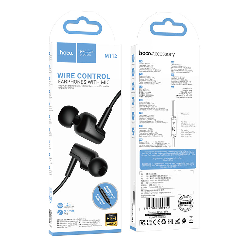 Hoco. M112 Auriculares Con Cable De Entrada Jack Con Goma