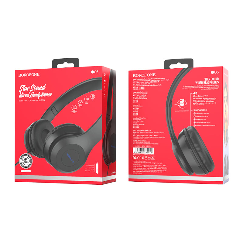 BOROFONE BO5 Auriculares Con Cable Con Sonido Estrella