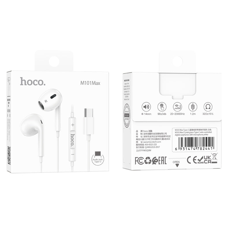 Hoco. M101 MAX Type-C Auriculares Con Cable