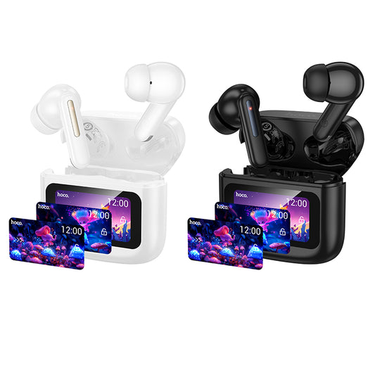 Hoco. EQ14 Auriculares Bluetooth 5.4 TWS con Estuche 500 mAh, Pantalla táctil LED, 7 Horas de Autonomía