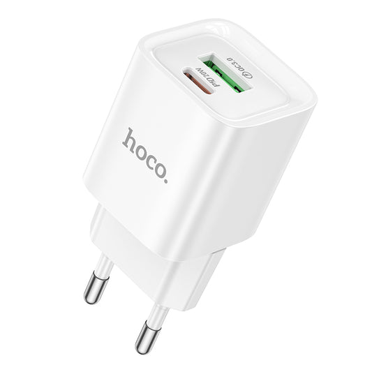 Hoco. C147A Cargador de Pared USB-C 20 W + USB-A 18 W QC3.0 – Versión sin cable