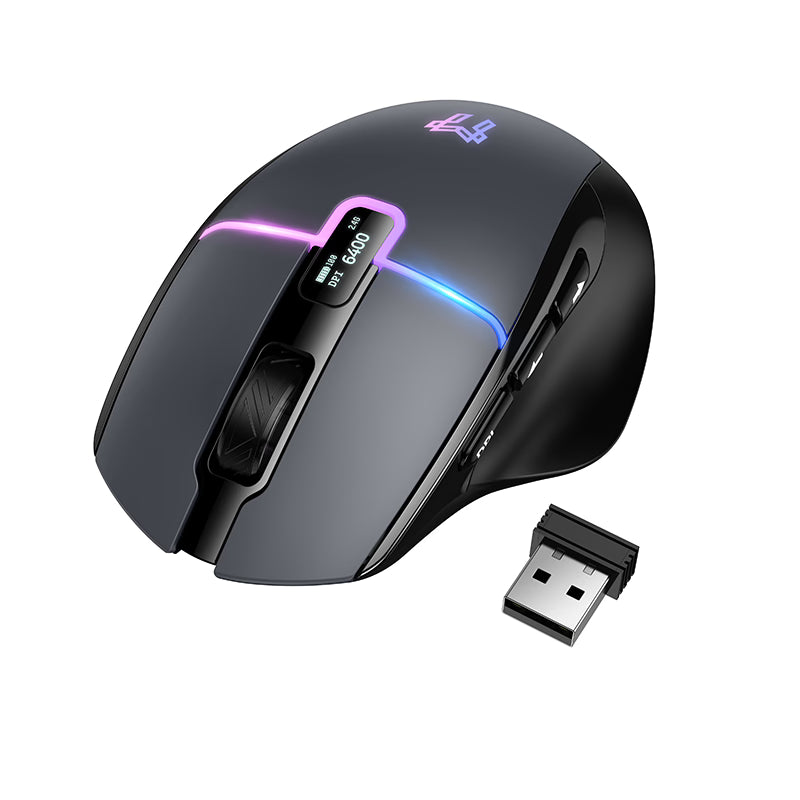 Hoco. GM651 Ratón Gaming Tri-Modo con Pantalla y RGB