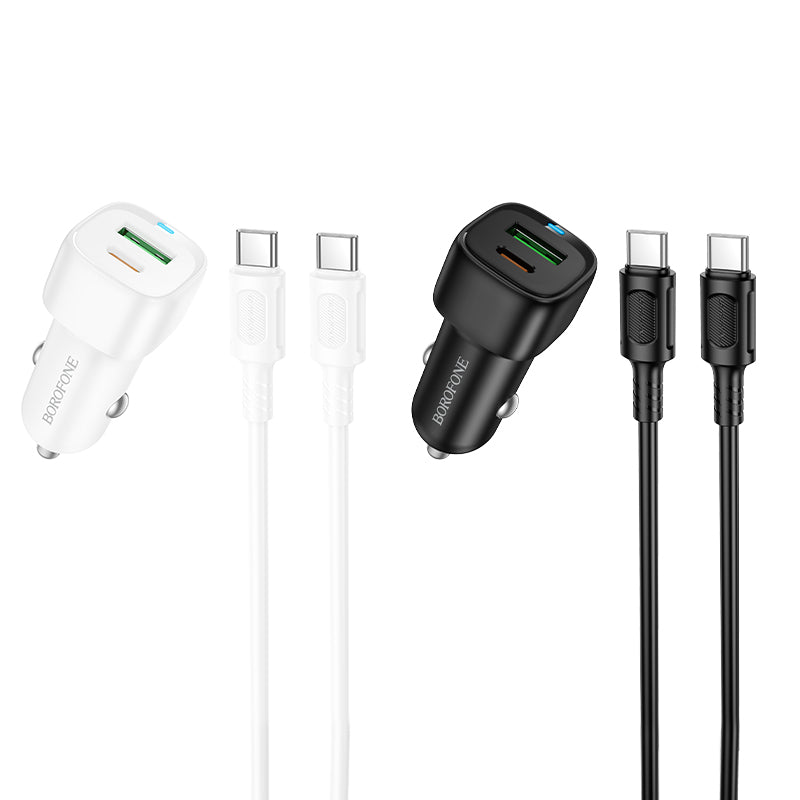 Borofone. BZ34B Cargador de Coche PD38W + QC3.0 con Cable C-C
