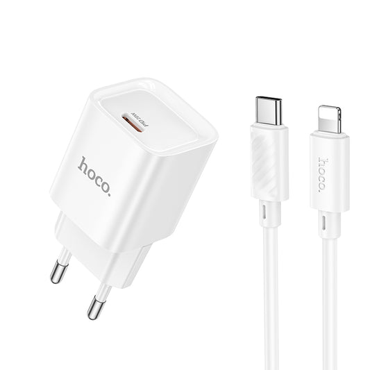 Hoco C146A Cargador USB‑C 20 W + Cable Type‑C → Lightning