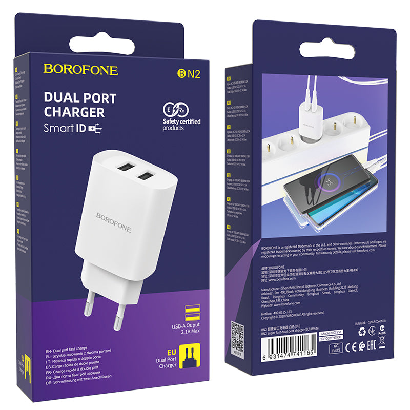 BOROFONE BN2 Cargador De Doble Puerto USB