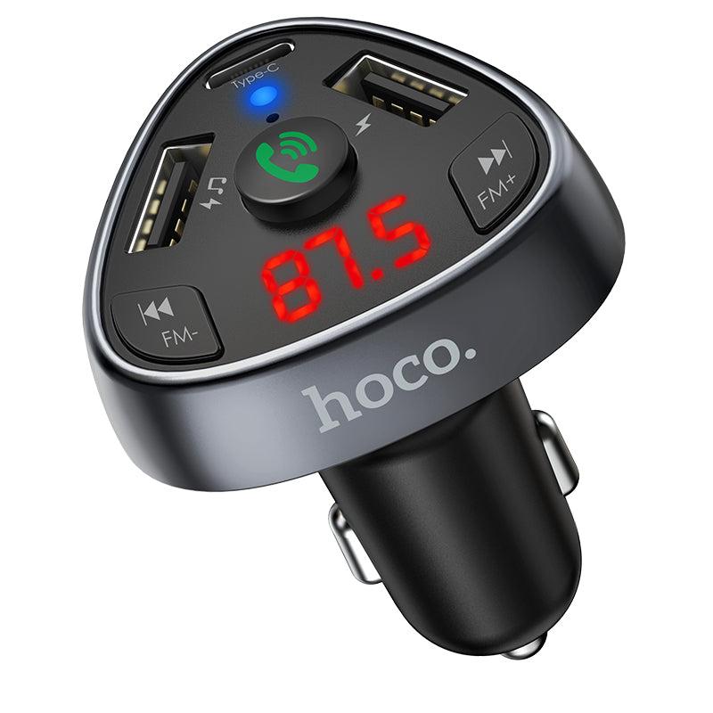 Hoco. E51 Transmisor FM Bluetooth Con 3 Puertos (2 USB + 1 PD18W Type-C)