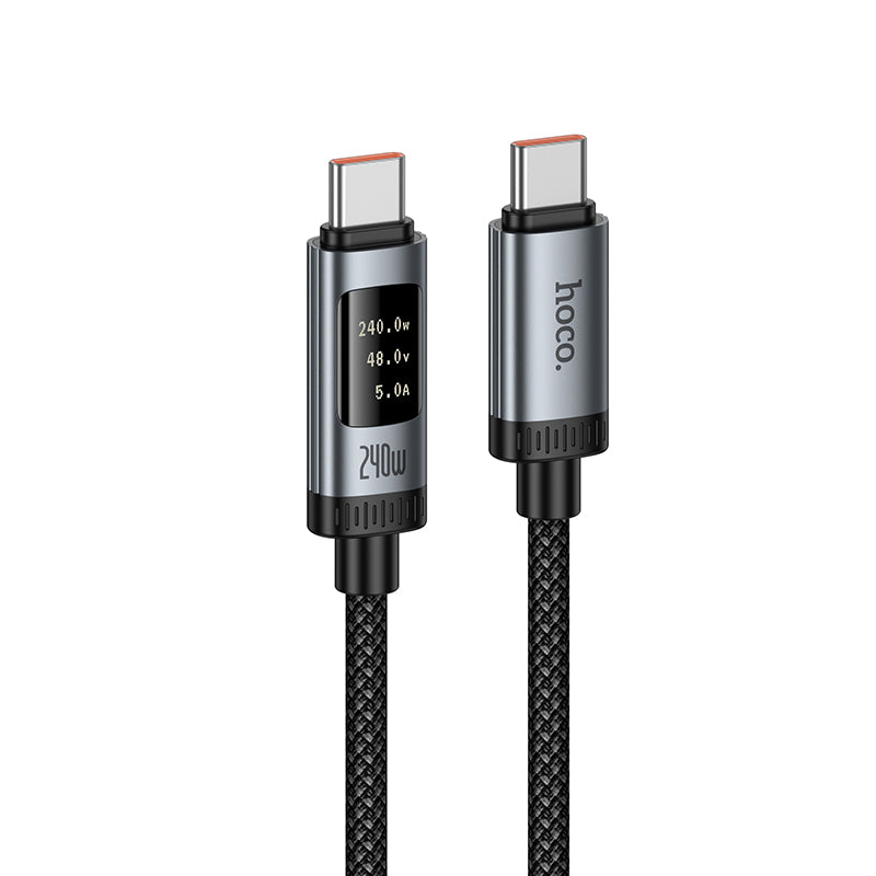 Hoco. U148 Cable USB-C a USB-C Carga Rápida 240W con Pantalla OLED