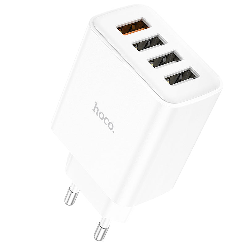 Hoco. C102A Enchufe Con Una Entrada USB QC 3.0 Y Tres USB 10.5W