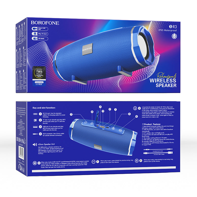 BOROFONE BR3 Altavoz Deportivo Inalámbrico