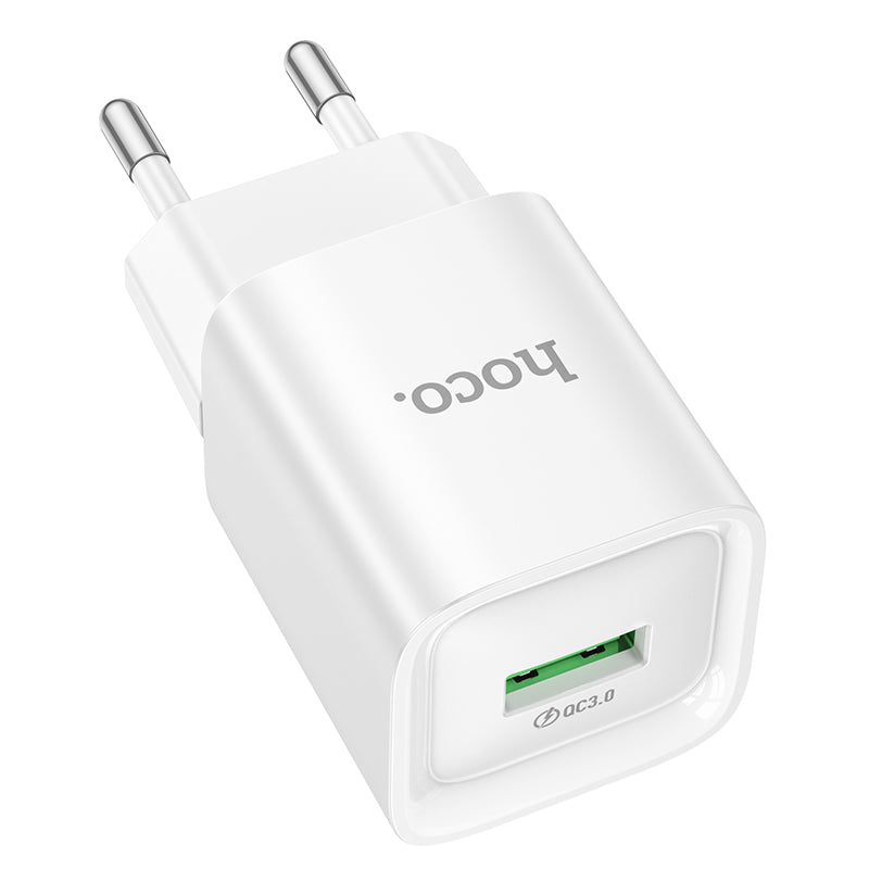 Hoco. C145A Cargador de Pared USB-A 18 W (QC3.0) – Enchufe EU, sin cable