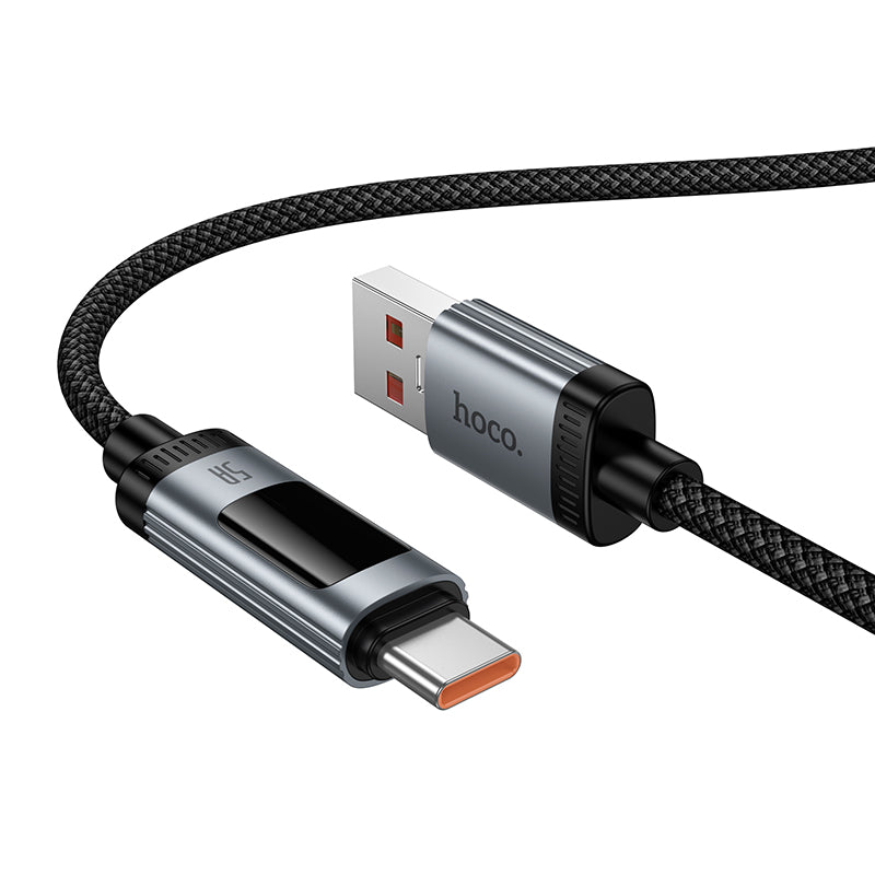 Hoco. U148 Cable USB-A a USB-C Carga Rápida 100W con Pantalla OLED