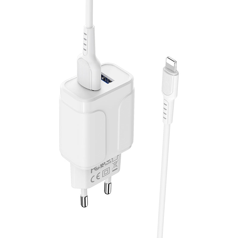 BOROFONE BA37A Cargador Rápido Doble USB Con Cable Lightning