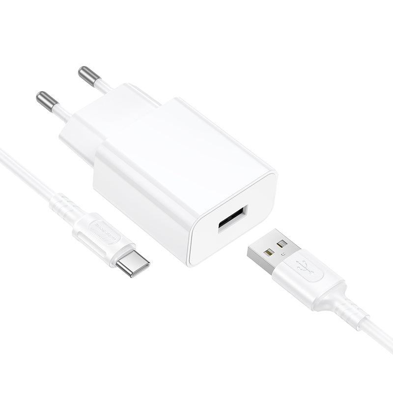 Borofone. BA110A Cargador USB con Cable Type-C