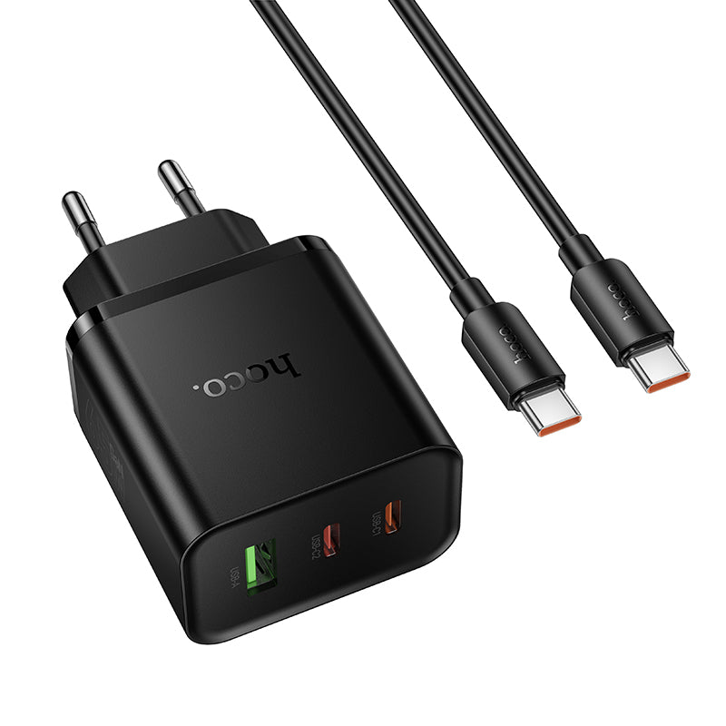 Hoco. N75 Cargador Rápido 65W 2USB-C + USB-A con Cable C-C